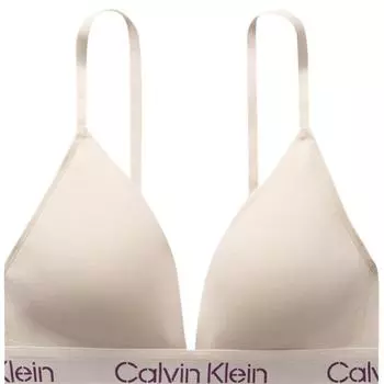 Calvin Klein Современный бюстгальтер с мягкой беспроводной поддержкой и треугольными чашками, женское нижнее белье цвета слоновой кости QF7456YAE S