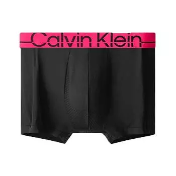 Calvin Klein Ss22 Низкая талия Красочные буквы логотипа Жаккардовые трусы-боксеры Мужское нижнее белье Черный Красный NB3159-1FB XL