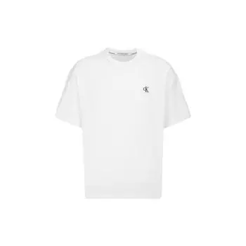 Calvin Klein SS23 Alphabet Logo Crew Neck T-Shirt Unisex Tops White J400280-YAF