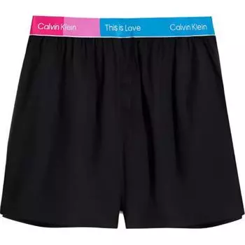 Calvin Klein Ss23 Цветной пояс с вышитыми буквами, шорты-боксеры мужские, черные NB3446-BTM M