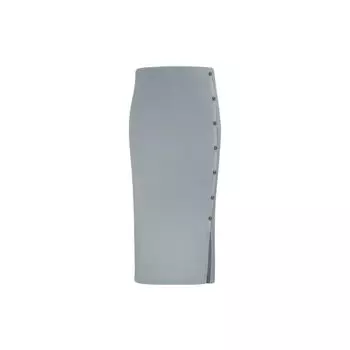 Calvin Klein SS23 Однотонная облегающая трикотажная юбка-миди с разрезом Женская нижняя часть Серая J221128-PN6 M