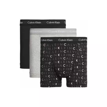 Calvin Klein SS23 Повседневные трусы-боксеры со средней посадкой и прямыми штанинами, комплект из 3 пар мужского нижнего белья U2662G-YKS S