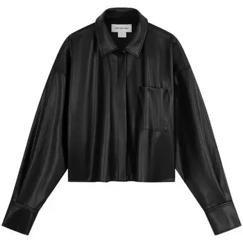 Calvin Klein Ss25 Ранняя весна однотонная мотоциклетная укороченная куртка с карманами и лацканами женская куртка Space-Black J225044 M