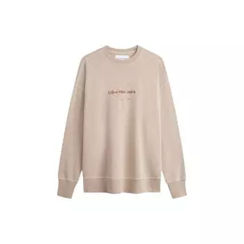 Calvin Klein Свитшот с вышитым логотипом и длинным рукавом, мужской свитшот цвета молочного чая J324475-PED XL