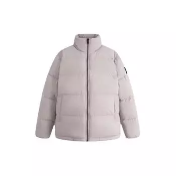 Calvin Klein Свободный теплый пуховик с логотипом и воротником-стойкой, мужская верхняя одежда, свинцово-серый J323229-PEE S
