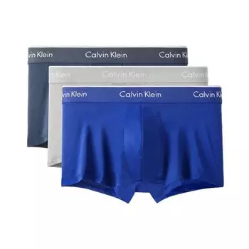 Calvin Klein Тканые трусы-боксеры с цветным блоком и логотипом, комплект из 3 пар мужского нижнего белья, цвет синий-серый NP2034O-UHX M