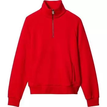 Calvin Klein Толстовка с капюшоном на молнии и воротником-стойкой, повседневная, спортивная, женская, толстовка с капюшоном, цвет красный, Китай 40432WF S