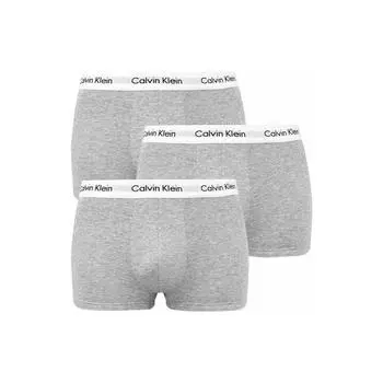 Calvin Klein Трусы-боксеры однотонные с низкой посадкой, комплект из 3 пар мужского нижнего белья, серые 0U2664G-KS0 S