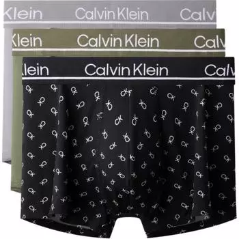Calvin Klein Трусы-боксеры с цветными буквами и поясом, 3 пары, мужское нижнее белье NP2443O-L6J S