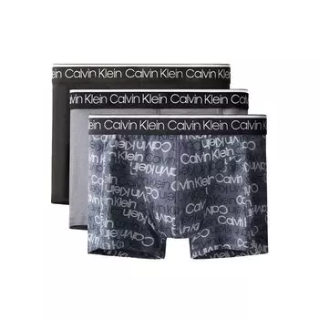 Calvin Klein Трусы-боксеры с логотипом и поясом, облегающие, комплект из 3 пар мужского нижнего белья, многоцветные NP2421O-UGZ S