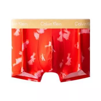 Calvin Klein Трусы-боксеры с принтом кролика, мужское нижнее белье, красные NB3577-DLQ M