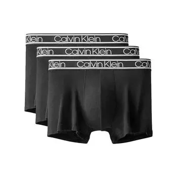 Calvin Klein Трусы-боксеры с жаккардовым поясом и микро-стрейч-поясом, 3 пары, мужское нижнее белье NP2261O-001 L