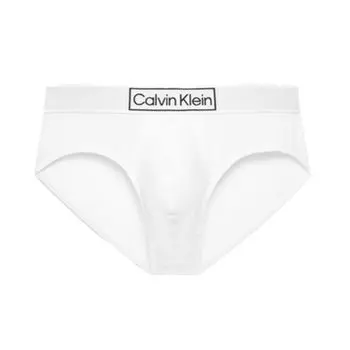 Calvin Klein Трусы-слипы жаккардовые с логотипом CK мужское нижнее белье Белый NB3082-100 M