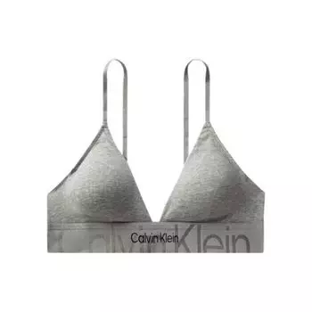 Calvin Klein Твердый двойной гравитационный ремень съемный бюстгальтер с треугольными чашечками женское нижнее белье серый QF6990-P7A L