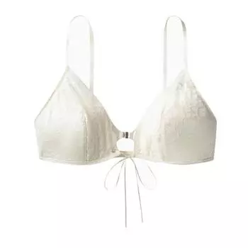 Calvin Klein Твердый кружевной бюстгальтер с треугольными чашечками Женское нижнее белье Moonlight-White QF7160-YAT L