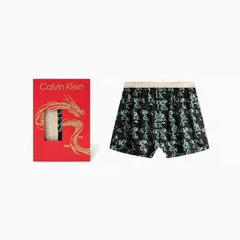 Calvin Klein Удобные свободные домашние шорты из хлопка с принтом дракона, мужское нижнее белье NB3828 L