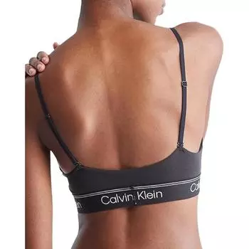 Calvin Klein Удобный простой бюстгальтер с буквенным принтом, женское нижнее белье, черный цвет QF7186-001 S