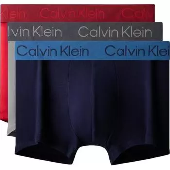 Calvin Klein Жаккардовые дышащие трусы-боксеры с защитой от натирания, 3 пары, мужское нижнее белье NP2526O-L1U S