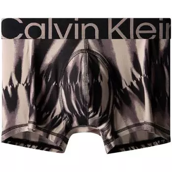Calvin Klein Жаккардовые трусы-боксеры с принтом на поясе, мужское нижнее белье цвета хаки и черного цвета NB3663FRH M