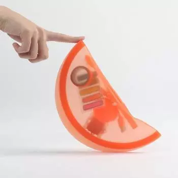 Calzone Silicone Zipper Bag Plate M Lemon yellow