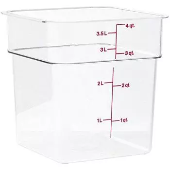 Cambro 4SFSCW135 CamSquare квадратный контейнер для хранения продуктов (4 кварты, поликарбонат, NSF)