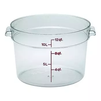 Cambro RFSCW12135 Cambro Clear Round Container, 12 Quart Pack of 1