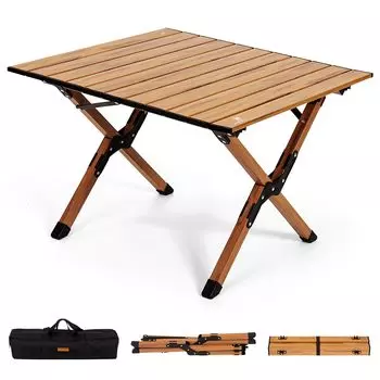 CAMEL CROWN Стол для кемпинга, складной уличный стол, низкий столик с выдвижной крышкой, компактная грузоподъемность 50 кг, ширина 60 см, простая сборка, стильный, легкий, для хранения