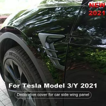 Camera Flanks Car Side Wing Panel Cover Spoiler Dust Cover Decoration Accessories For Tesla Model 3 /Y 2024 2024 2024 матовый черный