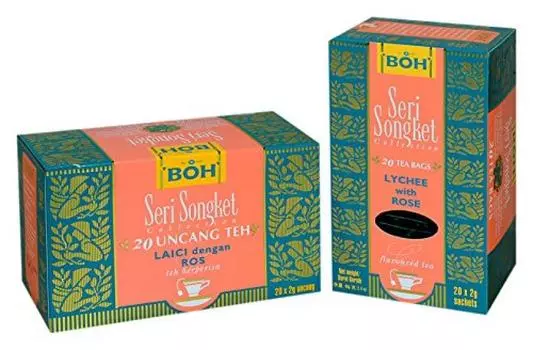 Cameron Highlands High Quality Black Tea Lychee with Rose tea packs Lychee with BOH/Beauty (1 box/20 Rose)