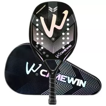 CAMEWIN 3K Raquete Ракетка для пляжного тенниса Поверхность из углеродного волокна с песчаной зернистостью для Ultra Spin Сумка с мягким сердечником из ЭВА Overgrips CW0