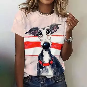 Camiseta Feminina Engraada Gato Impresso 3d Moda T Camisa Para Mulheres Topos Bonito Manga Curta Camisetas XXS
