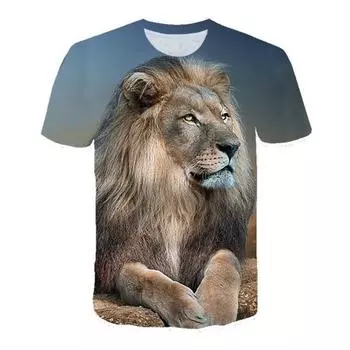 Camiseta Full 3D Lion Feroz Animal Wild King Md XXS