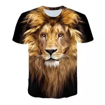 Camiseta Полный 3D Лев Фероз Животное Дикий Король XXS