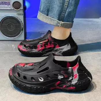 Camouflage hole shoes men s summer 2025 new wear-resistant bag head sandals men s outdoor sports platform beach shoes 40