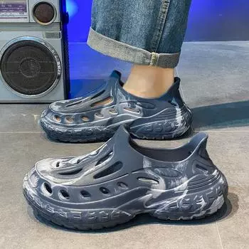 Camouflage hole shoes men s summer 2025 new wear-resistant bag head sandals men s outdoor sports platform beach shoes 40