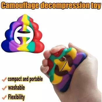 Camouflage Silicone Suction Cup Rainbow Circle Vent Stress Relief Toy