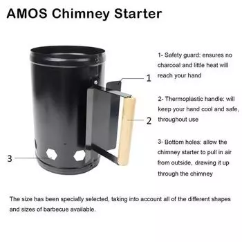 Camping Barbecue Can Charcoal Barrel Quick Fire Coal Starter Can Lighting Barrel Carbon Stove Charcoal Lighter Chimney чёрный