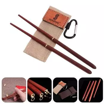 Camping Dinnerware Camping Hiking Folding Chopsticks Tableware Chopsticks Telescopic Chopsticks khaki-1pair