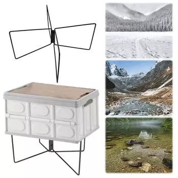 Camping Foldable Metal Stand Stainless Steel Organizer Box Folding Stand Iron Storage Box Bracket for Outdoor Picnic Fishing CHINA
