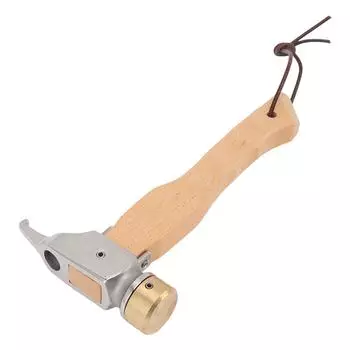 Camping Hammer Mini Wood Handle Hole Head Design Portable Multifunctional Hammer with Lanyard