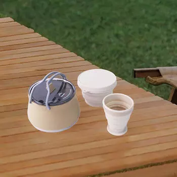 Camping Kettle Tea Maker Silicone Coffee Pot for Travel Fishing хаки