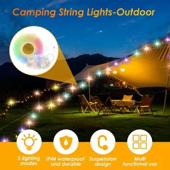 Camping Lights Hanging Camping String Lights with 5 Lighting Modes Waterproof Camping Lights String Enduing Camping Lights style 1