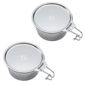 CAMPING MOON Camping Cup Stainless Steel Shella Cup with Lid Deep 360ml S360-SG-2P