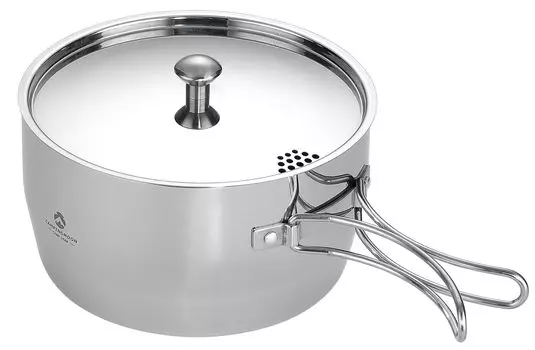 CAMPING MOON Camping Outdoor One Hand Pot Stainless Aluminum Full Three Layer Steel 2.0L CC-18