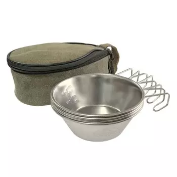 CAMPING MOON Кемпинговая кружка Sierra Cup из нержавеющей стали 310 мл, набор из 4 предметов с футляром для хранения S220-4P+B