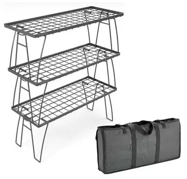 CAMPING MOON Кемпинговая стойка для кемпинга, уличная сетчатая стойка, минимальная стойка, MINIMAL RACK, набор из 3 предметов с местом для хранения T-229-3TB