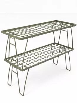 CAMPING MOON Кемпинговый костер для костра, сетчатый уличный комплект, стойка, стол, складной, штабелируемый, стойка, для хранения, кемпинг, хаки, 2-х частей T-227-2T