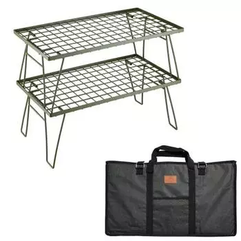 CAMPING MOON Olive Drab Field Ground Rack Складная стойка Khaki Olive Gray с сумкой для хранения Основной блок T-233 Комплект из 2 предметов T-233-2T