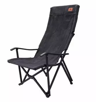 CAMPING MOON Relax Low Chair Low Style Chair Canvas Fabric Long Size Black F-1002C-BK