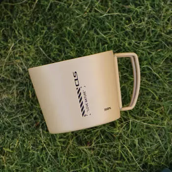 Camping Mug Cup 350ml Portable Drinkware Climbing Stainless Steel Travel Double Wall Fishing хаки